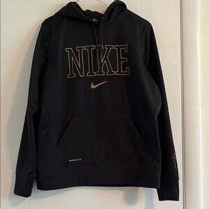 Nike Black and Gold Hoodie Sweatshirt